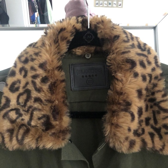 Blank NYC Utility Jacket with Leopard Print Collar - Picture 3 of 4